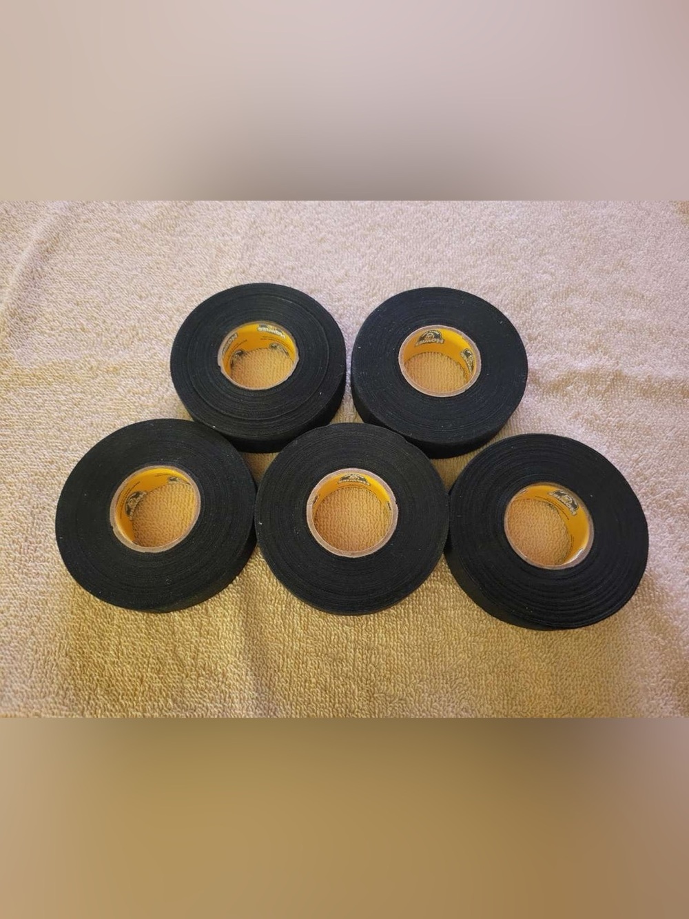 5 Rolls of Black Cloth Hockey Tape New
